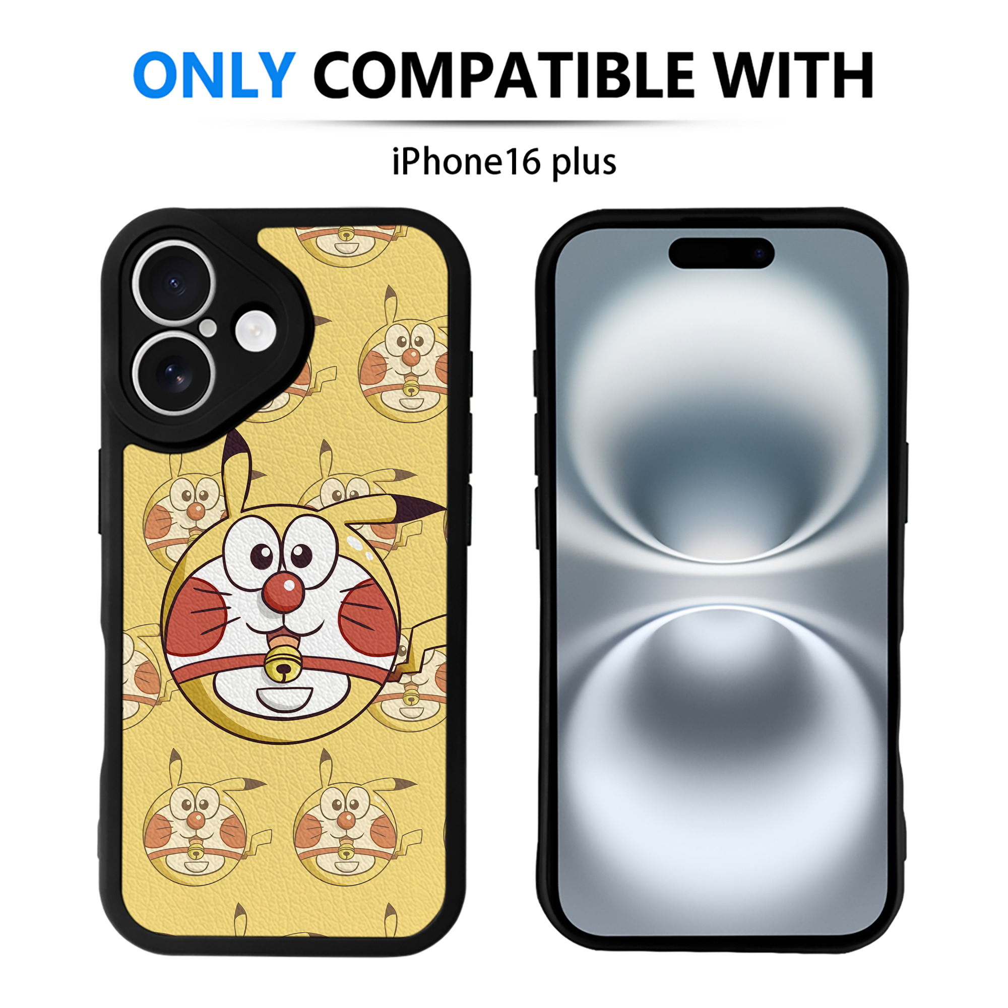（画像用） ドラえもん Doraemon 【iPhone 16シリーズ対応】シリコンスマホケース（レザー調） 材質：シリコン